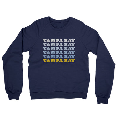 Tampa Bay Repeat Midweight French Terry Crewneck Sweatshirt-Navy-Allegiant Goods Co. Vintage Sports Apparel