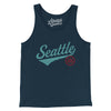 Seattle Vintage Script Men/Unisex Tank Top-Navy-Allegiant Goods Co. Vintage Sports Apparel