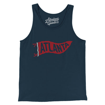 Atlanta Pennant Men/Unisex Tank Top-Navy-Allegiant Goods Co. Vintage Sports Apparel