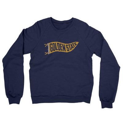 Golden State Pennant Midweight French Terry Crewneck Sweatshirt-Navy-Allegiant Goods Co. Vintage Sports Apparel