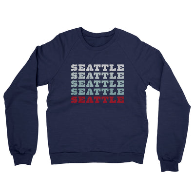 Seattle Repeat Midweight French Terry Crewneck Sweatshirt-Navy-Allegiant Goods Co. Vintage Sports Apparel