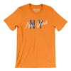 New York Ny Overprinted Men/Unisex T-Shirt-Orange-Allegiant Goods Co. Vintage Sports Apparel