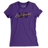 Baltimore Md Overprinted Women's T-Shirt-Purple Rush-Allegiant Goods Co. Vintage Sports Apparel