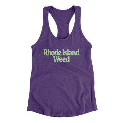 Rhode Island Weed Women's Racerback Tank-Purple Rush-Allegiant Goods Co. Vintage Sports Apparel