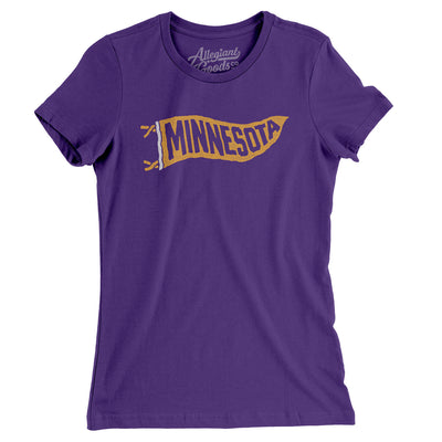 Minnesota Pennant Women's T-Shirt-Purple Rush-Allegiant Goods Co. Vintage Sports Apparel