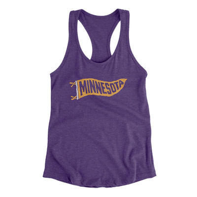 Minnesota Pennant Women's Racerback Tank-Purple Rush-Allegiant Goods Co. Vintage Sports Apparel