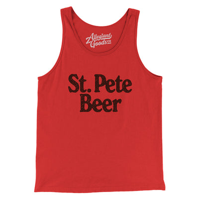 St. Pete Beer Men/Unisex Tank Top-Red-Allegiant Goods Co. Vintage Sports Apparel