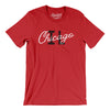 Chicago Illinois Overprinted Men/Unisex T-Shirt-Red-Allegiant Goods Co. Vintage Sports Apparel