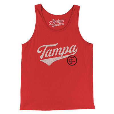 Tampa Vintage Script Men/Unisex Tank Top-Red-Allegiant Goods Co. Vintage Sports Apparel