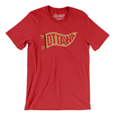 Ottawa Pennant Men/Unisex T-Shirt-Red-Allegiant Goods Co. Vintage Sports Apparel