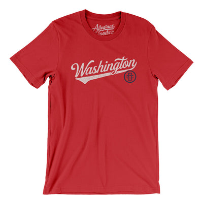 Washington Dc Vintage Script Men/Unisex T-Shirt-Red-Allegiant Goods Co. Vintage Sports Apparel