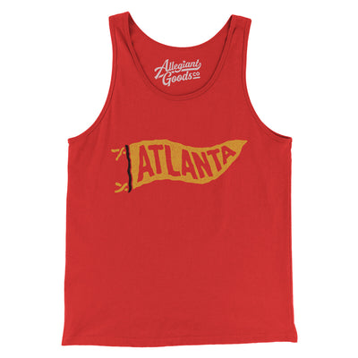 Atlanta Pennant Men/Unisex Tank Top-Red-Allegiant Goods Co. Vintage Sports Apparel