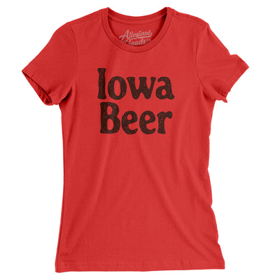 Iowa Beer Women's T-Shirt-Red-Allegiant Goods Co. Vintage Sports Apparel