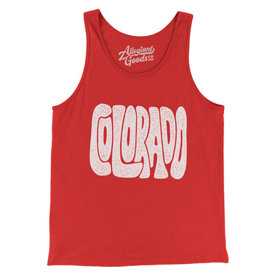 Colorado State Shape Text Men/Unisex Tank Top-Red-Allegiant Goods Co. Vintage Sports Apparel