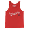 Washington Dc Vintage Script Men/Unisex Tank Top-Red-Allegiant Goods Co. Vintage Sports Apparel