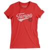 Tampa Vintage Script Women's T-Shirt-Red-Allegiant Goods Co. Vintage Sports Apparel