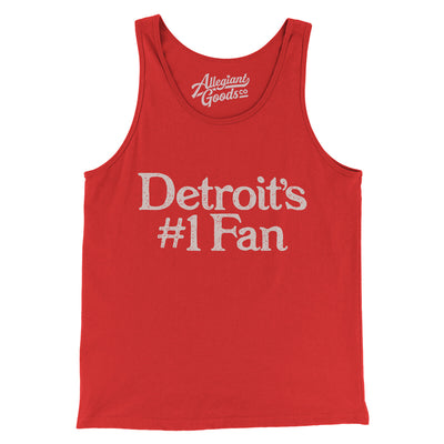 Detroit's Number 1 Fan Men/Unisex Tank Top-Red-Allegiant Goods Co. Vintage Sports Apparel