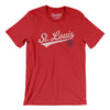 St Louis Vintage Script Men/Unisex T-Shirt-Red-Allegiant Goods Co. Vintage Sports Apparel