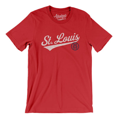 St Louis Vintage Script Men/Unisex T-Shirt-Red-Allegiant Goods Co. Vintage Sports Apparel