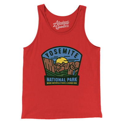 Yosemite National Park Badge Men/Unisex Tank Top-Red-Allegiant Goods Co. Vintage Sports Apparel