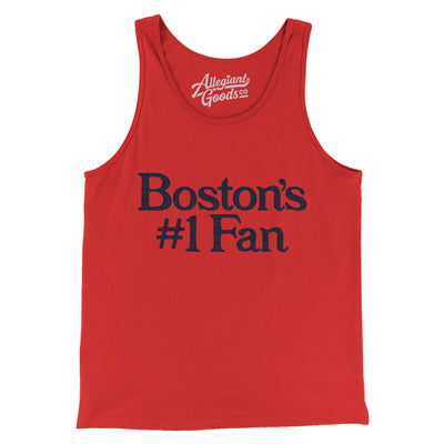 Boston's Number 1 Fan Men/Unisex Tank Top-Red-Allegiant Goods Co. Vintage Sports Apparel