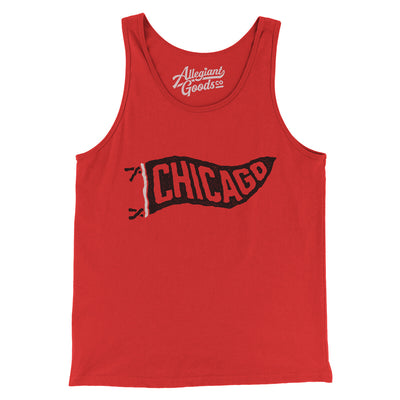 Chicago Pennant Men/Unisex Tank Top-Red-Allegiant Goods Co. Vintage Sports Apparel