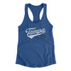 Tampa Vintage Script Women's Racerback Tank-Royal-Allegiant Goods Co. Vintage Sports Apparel