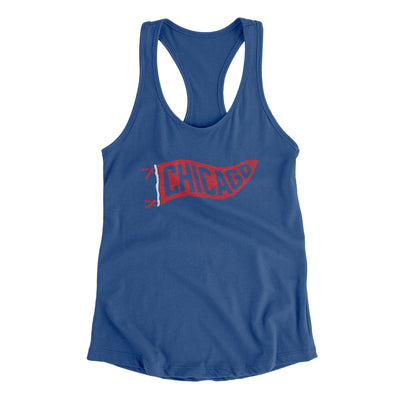 Chicago Pennant Women's Racerback Tank-Royal-Allegiant Goods Co. Vintage Sports Apparel