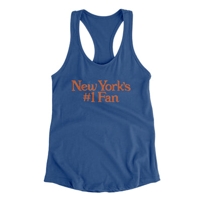 New York's Number 1 Fan Women's Racerback Tank-Royal-Allegiant Goods Co. Vintage Sports Apparel