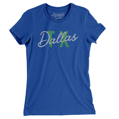 Dallas Tx Overprinted Women's T-Shirt-Royal-Allegiant Goods Co. Vintage Sports Apparel