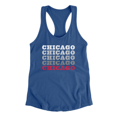 Chicago Repeat Women's Racerback Tank-Royal-Allegiant Goods Co. Vintage Sports Apparel