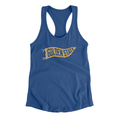 Golden State Pennant Women's Racerback Tank-Royal-Allegiant Goods Co. Vintage Sports Apparel