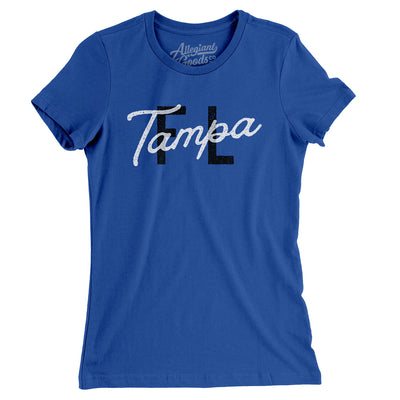 Tampa Fl Overprinted Women's T-Shirt-Royal-Allegiant Goods Co. Vintage Sports Apparel