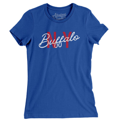 Buffalo Ny Overprinted Women's T-Shirt-Royal-Allegiant Goods Co. Vintage Sports Apparel