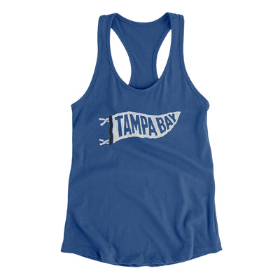 Tampa Bay Pennant Women's Racerback Tank-Royal-Allegiant Goods Co. Vintage Sports Apparel