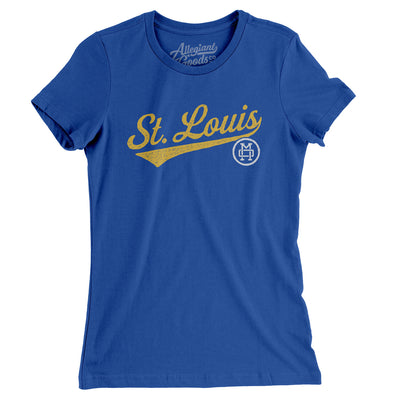 St Louis Vintage Script Women's T-Shirt-Royal-Allegiant Goods Co. Vintage Sports Apparel