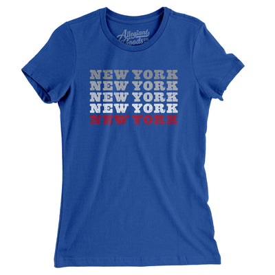 New York Repeat Women's T-Shirt-Royal-Allegiant Goods Co. Vintage Sports Apparel