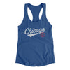 Chicago Vintage Script Women's Racerback Tank-Royal-Allegiant Goods Co. Vintage Sports Apparel