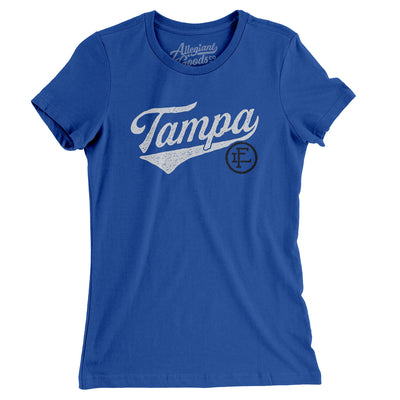 Tampa Vintage Script Women's T-Shirt-Royal-Allegiant Goods Co. Vintage Sports Apparel