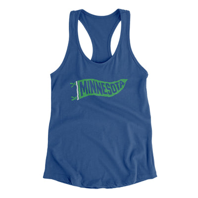 Minnesota Pennant Women's Racerback Tank-Royal-Allegiant Goods Co. Vintage Sports Apparel