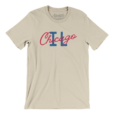 Chicago Illinois Overprinted Men/Unisex T-Shirt-Soft Cream-Allegiant Goods Co. Vintage Sports Apparel