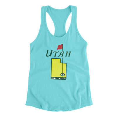 Utah Golf Women's Racerback Tank-Tahiti Blue-Allegiant Goods Co. Vintage Sports Apparel