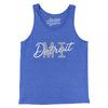 Detroit Mi Overprinted Men/Unisex Tank Top-True Royal TriBlend-Allegiant Goods Co. Vintage Sports Apparel