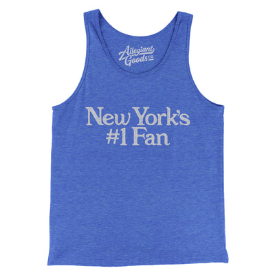 New York's Number 1 Fan Men/Unisex Tank Top-True Royal TriBlend-Allegiant Goods Co. Vintage Sports Apparel