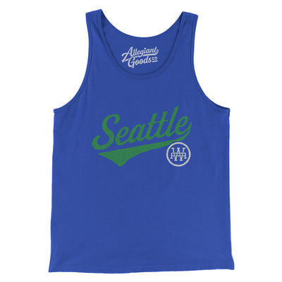 Seattle Vintage Script Men/Unisex Tank Top-True Royal-Allegiant Goods Co. Vintage Sports Apparel