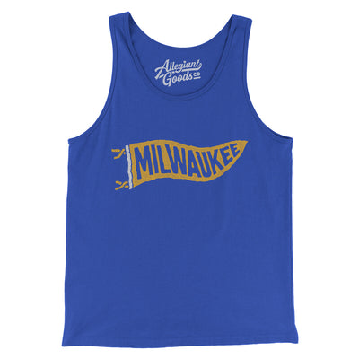 Milwaukee Pennant Men/Unisex Tank Top-True Royal-Allegiant Goods Co. Vintage Sports Apparel