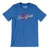 New York Ny Overprinted Men/Unisex T-Shirt-True Royal-Allegiant Goods Co. Vintage Sports Apparel