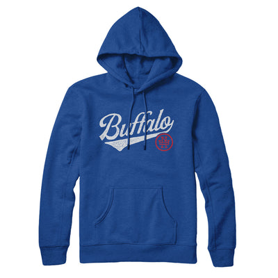 Buffalo Vintage Script Hoodie-True Royal-Allegiant Goods Co. Vintage Sports Apparel