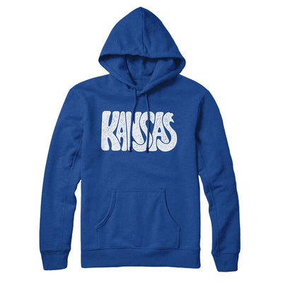 Kansas State Shape Text Hoodie-True Royal-Allegiant Goods Co. Vintage Sports Apparel