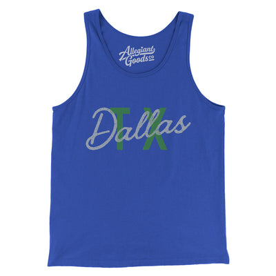 Dallas Tx Overprinted Men/Unisex Tank Top-True Royal-Allegiant Goods Co. Vintage Sports Apparel